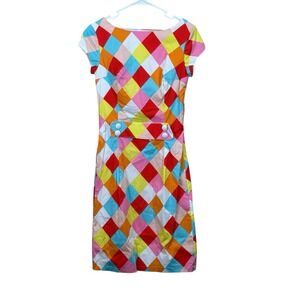 Shabby Apple Sz 8 Multicolor Cotton Colorblock Rockabilly Pinup Girl‎ Dress